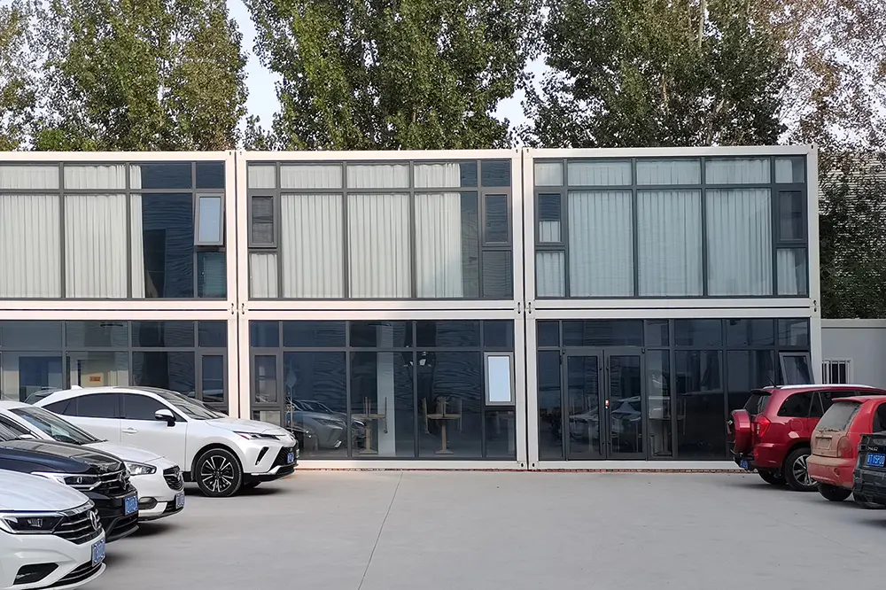 Two-Story Glass Curtain Wall Office Project in ...